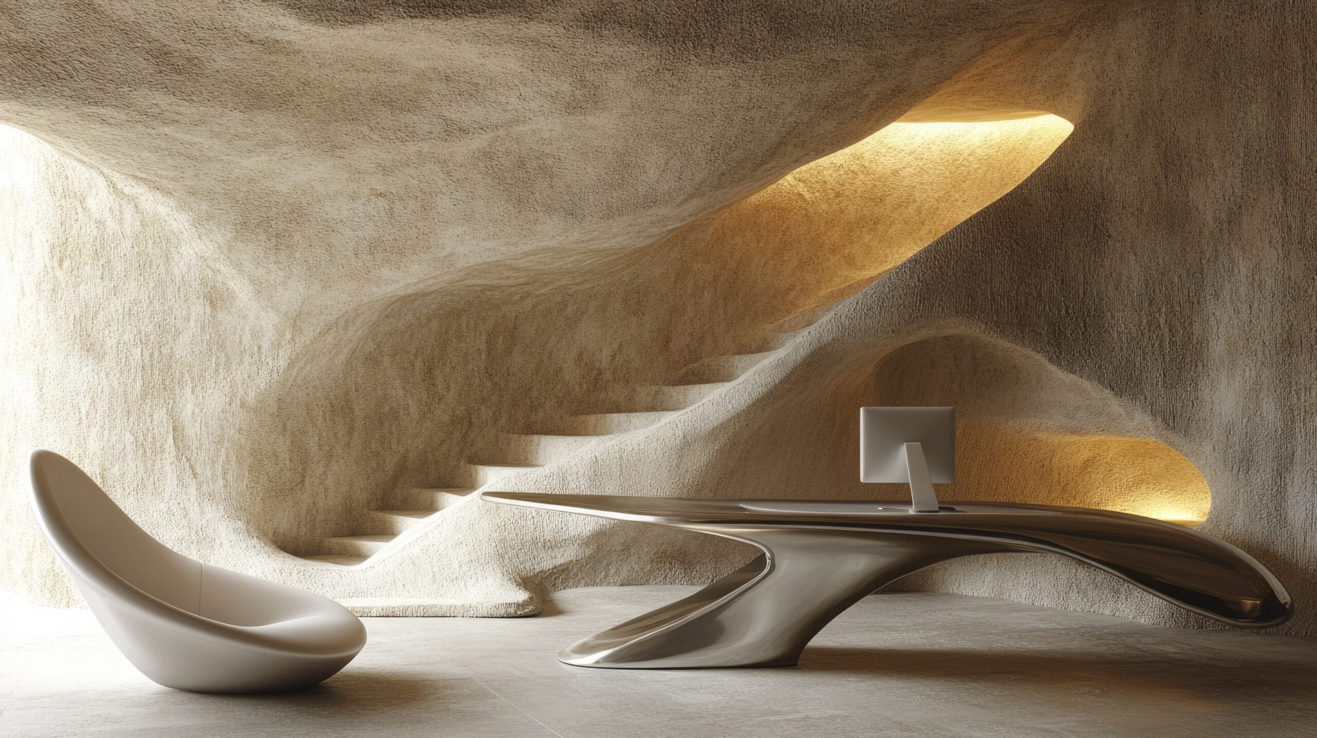 Modern Office Space With Futuristic Decor Furniture Scaled